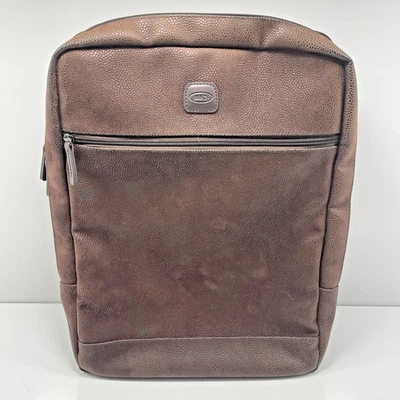 Mochila Bric's Life Business marrom couro pebbled aparência laptop Itália Milão - Imagem 1 de 4