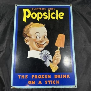Vintage Ande Rooney EVERYBODY LIKES POPSICLE 9x12 Porzellanschild, Frank Epperson - Bild 1 von 24