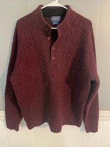 Vintage Pendleton 100% Shetland Wool Mid Button Sweater Size Large - Picture 1 of 4