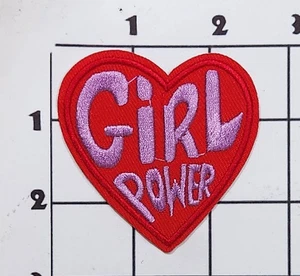 Girl Power Heart Patch Embroidered Iron On Novelty Upcycle Cosplay - Picture 1 of 1