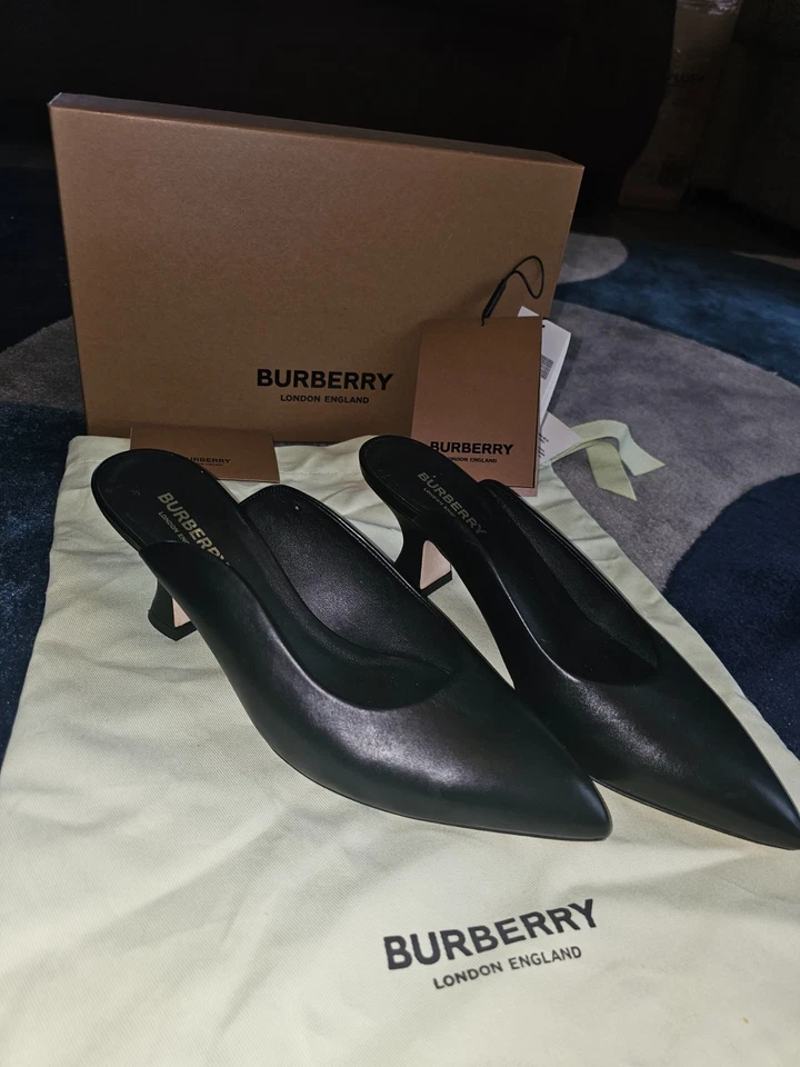 Mules Burberry Holme 60 mm de cuero negro talla 7,5 Foto 1 de 4