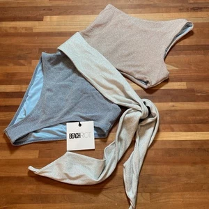 Beach Riot Carlie One Piece Swimsuit Silver, gold, blue XS retail $160 - Picture 1 of 8
