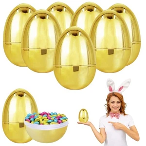 6 Inch Jumbo Golden Easter Eggs 6 Pack Metallic Gold, Goodie Basket Prize, 6"... - Picture 1 of 7