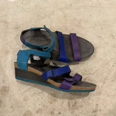 Sandalia Naot Goddess Púrpura Triple Correa Zapato Talla 37 Bloque de Color Único Foto 1 de 4