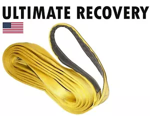 12" x 16' Recovery & Lifting Sling Reinforced Eyes 2-ply Tow Crane Pull Strap US - Picture 1 of 2