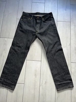 Levi's 501 Jeans Mens 35x32 Button Fly Blue Black  Straight Leg Denim Pants - Image 1 of 4