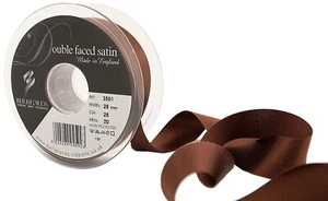 Brown 25 Berisfords Ribbon 25mm Double Satin x 5 Metres - Picture 1 of 3