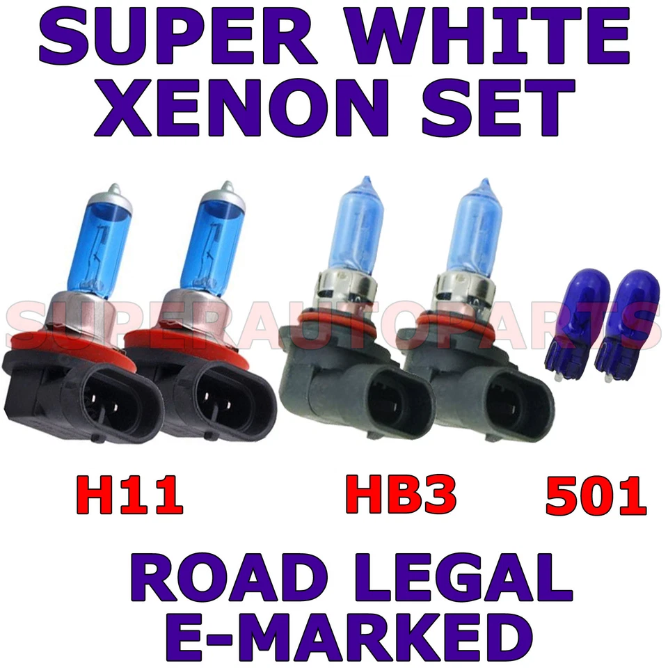 Pour Peugeot Ion Hayon 2010+ Set De HB3 501 H11 Xénon Super Ampoules - Photo 1/1
