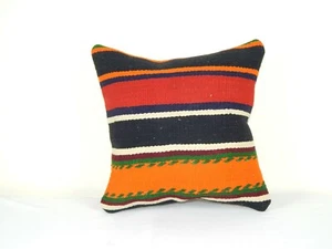 Vintage Turkish Kilim Pillow, Turkish Kilim Pillow, 16"x16" - Picture 1 of 4