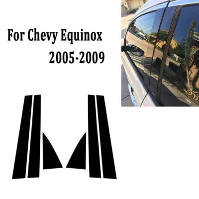 6X Postes de pilar negro brillante cubierta de ventana de puerta para Chevy Equinox 2005-2008 2009 Foto 1 de 4