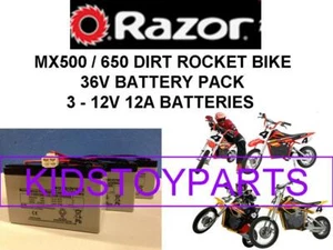 36V OEM EQUIVELANT 12A BATTERY PACK Razor MX650 MX500 Dirt BIKE - Picture 1 of 1