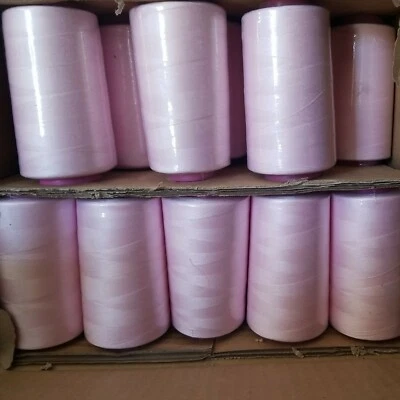 12 PCS Pink A121 Serger Overlocker Sewing Thread T27 Big Cones 6000 YDS / SPOOL  - Image 1 of 4