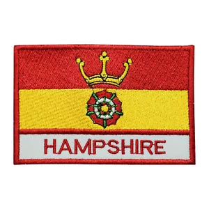 Hampshire County Flag Patch Iron On Patch Sew On Badge Embroidered Patch - Foto 1 di 1