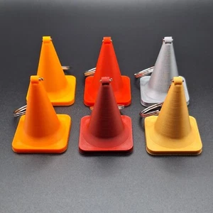 Cute Traffic Cone Keychain – Safety Construction Roadwork Keyring – 30 Colors - Picture 1 of 10