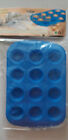 Backform Silikon Muffinform, 36 x 23 cm blau, neu
