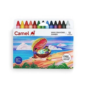 Camel Wax Crayons 12 Shades With 1 Glitter Shade Free Pack Of 1 D770 - Picture 1 of 3