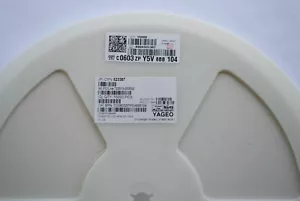 CERAMIC CAPACITOR 0603 .1uF 25V Y5V MLCC YAGEO CC0603ZPY5V8BB104 RoHS 15k/Reel - Picture 1 of 2