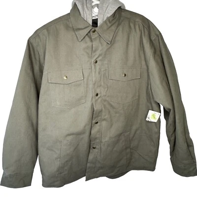 Utility Pro Wear Jacket Men's XL Snap Canvas Lined Workwear Zip Hoodie Gray New - Image 1 of 4