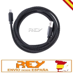Cable USB Macho a MicroUSB Macho Nailon Trenzado Negro - Gris 3 metros v287 - Imagen 1 de 5