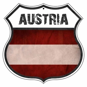 Letrero de metal de aluminio escudo de carretera de novedad bandera de país de Austria - Imagen 1 de 1