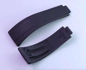 GENUINE ROLEX OYESTERFLEX Watch Rubber Strap Band Black 20mm 21mm - Picture 1 of 10