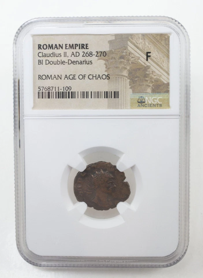 NGC FINE Roman BI Double Denarius of Claudius II Gothicus AD268-70 NGC Ancients - Image 1 of 3