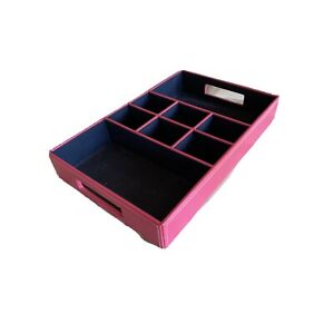 Pink Faux Leather Divided Drawer Organizer Valet Box Storage Caboodles Solutions