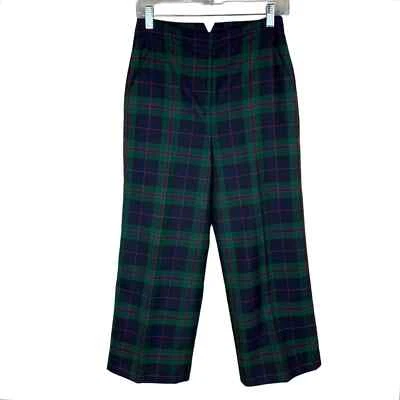 Brooks Brothers Red Fleece Pants Green Blue Plaid Cropped Wool Women’s 0 - Image 1 of 4