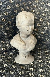 New Primitive Vintage Antique Style BOY HEAD BUST STATUE Figurine Figure 9" - Picture 1 of 2