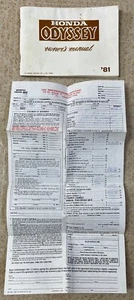 1981 81 Honda Odyssey ATV Owner's Manual + Sales Receipt Very CLEAN Inside! - Picture 1 of 2