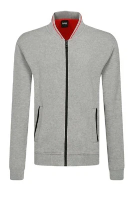 Hugo Boss Hombre Diseñador Gris Cálido Chándal Chaqueta Abrigo Deportivo Top £149 Foto 1 de 4