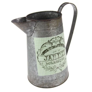 26cm Vintage Style Metal Pitcher Jug Rustic Flower Vase Farmhouse Kitchen Decor - Picture 1 of 2