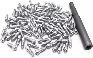 Tire Screw Snow Spikes Carbide Studs Tool Hard Metal Anti Slip Ice 12 Mm 100 Pcs - Picture 1 of 12