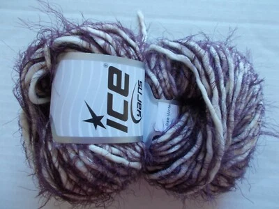 Hilos de hielo Hilo de mezcla de lana de invierno, crema/marrón, lote de 2 (66 yardas ea) Foto 1 de 2