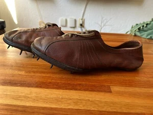 Old ADIDAS (?) 3 STRIPES leather athletics shoes 1940s (?) Track & field shoes - Picture 1 of 13