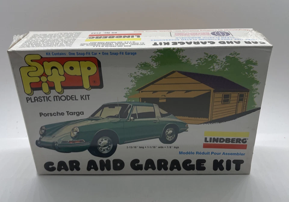 KIT MODELO PLÁSTICO ESCALA LINDBERG Snap Fit Porsche Targa coche y garaje KIT Foto 1 de 4