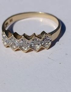 Vintage 10k Gelbgold CI gemarkt Diamant? Ring Gr. 7 signiert ungeprüft - Bild 1 von 12