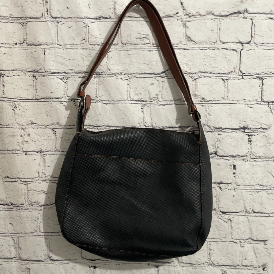 Bolso de Hombro Vintage BOTTEGA VENETA Negro Cuero PVC Marco Polo ITALIA Foto 1 de 4