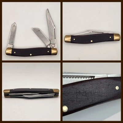 Cuchillo Stockman Frontier 4435 EE. UU. por Imperial años 70 asas de madera hojas SS usado Foto 1 de 4