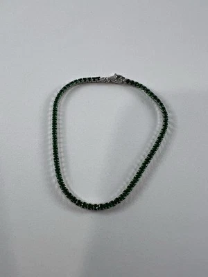 Pulsera tenis plata de ley 925 con esmeralda circonita Foto 1 de 4