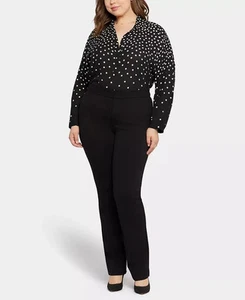 NYDJ Damen Übergröße Slim Ponte Strick Stretch Komfort Hose Pant Schwarz 20W - Bild 1 von 11