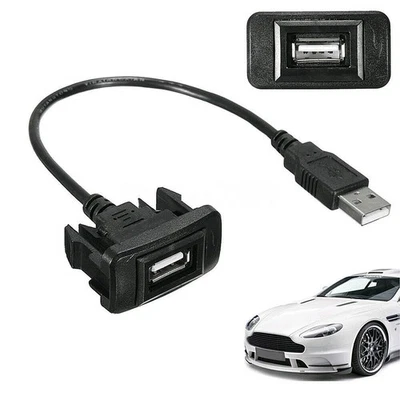 1Pair 25cm Flush Mount USB Car Male To Female Extension Cable Adapter For Toyota - Image 1 of 4