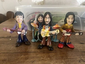 The Beatles Fab Four Resin Cartoon Band Of 5 Inch Figures Rare Let It Be Era - Picture 1 of 18