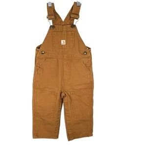 Carhartt Baby Latzhose braun 18M Baumwolle Knopf verstellbar Arbeitskleidung Outfit - Bild 1 von 10