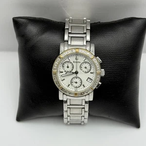 Bulova Swiss Chronograph Watch Quartz Date Dial 29mm C837317 Bracelet Ladies - Picture 1 of 14