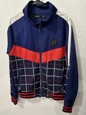 Hudson Mens Jacket M Preowned Blue/Red/White Full Zip Pockets - Image 1 of 3