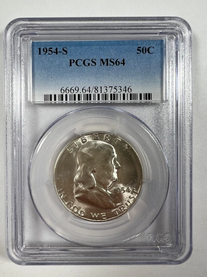 1954-S Franklin Half Dollar – PCGS MS64 – Brilliant Uncirculated - Image 1 of 2