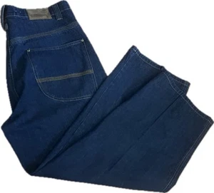 Vintage Timberland Blue Jeans Men's 36 Embroidered Logo Hip Hop Skater Baggy EUC - Picture 1 of 12