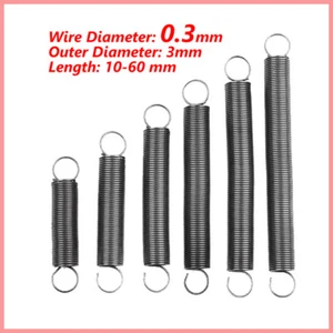 0.3mm Wire Hook Expansion Springs Extension Expanding Spring Steel Various Size - Picture 1 of 10