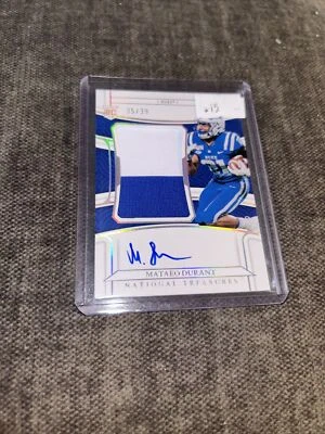 2022 Panini National Treasures Silver #55 Mataeo Durant RC Patch Auto RPA /39 P8 - Image 1 of 2
